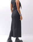 【thom/krom】 SKIN COTTON SLEEVE-LESS LONG DRESS WD58_BLACK