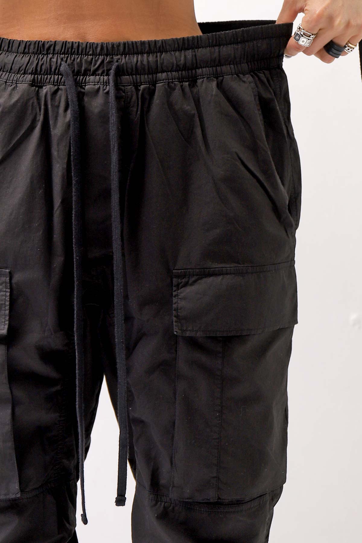 【thom/krom】 UNISEX COTTON CARGO RIB PANTS MP7_BLACK