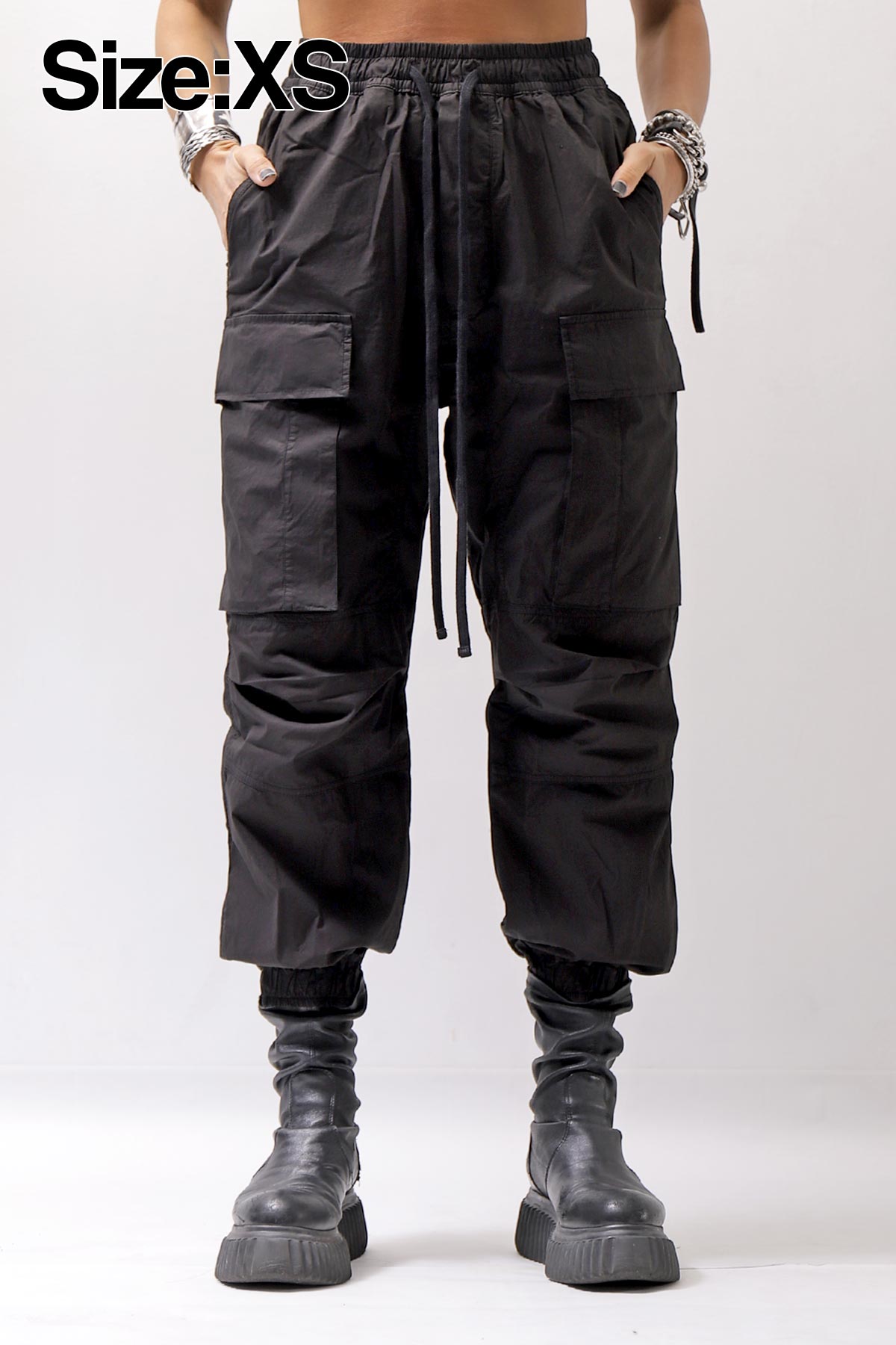 【thom/krom】 UNISEX COTTON CARGO RIB PANTS MP7_BLACK