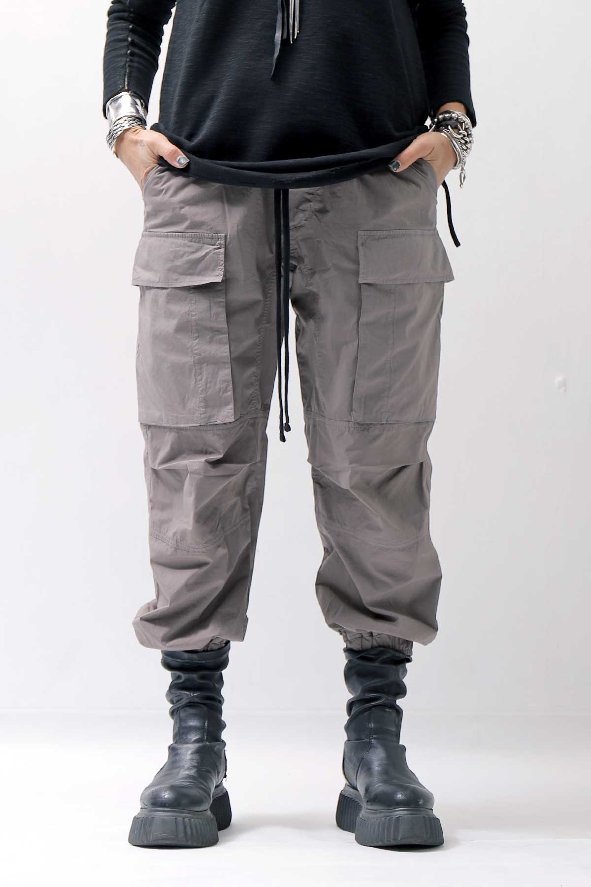 【thom/krom】 UNISEX COTTON CARGO RIB PANTS MP7_ROCK