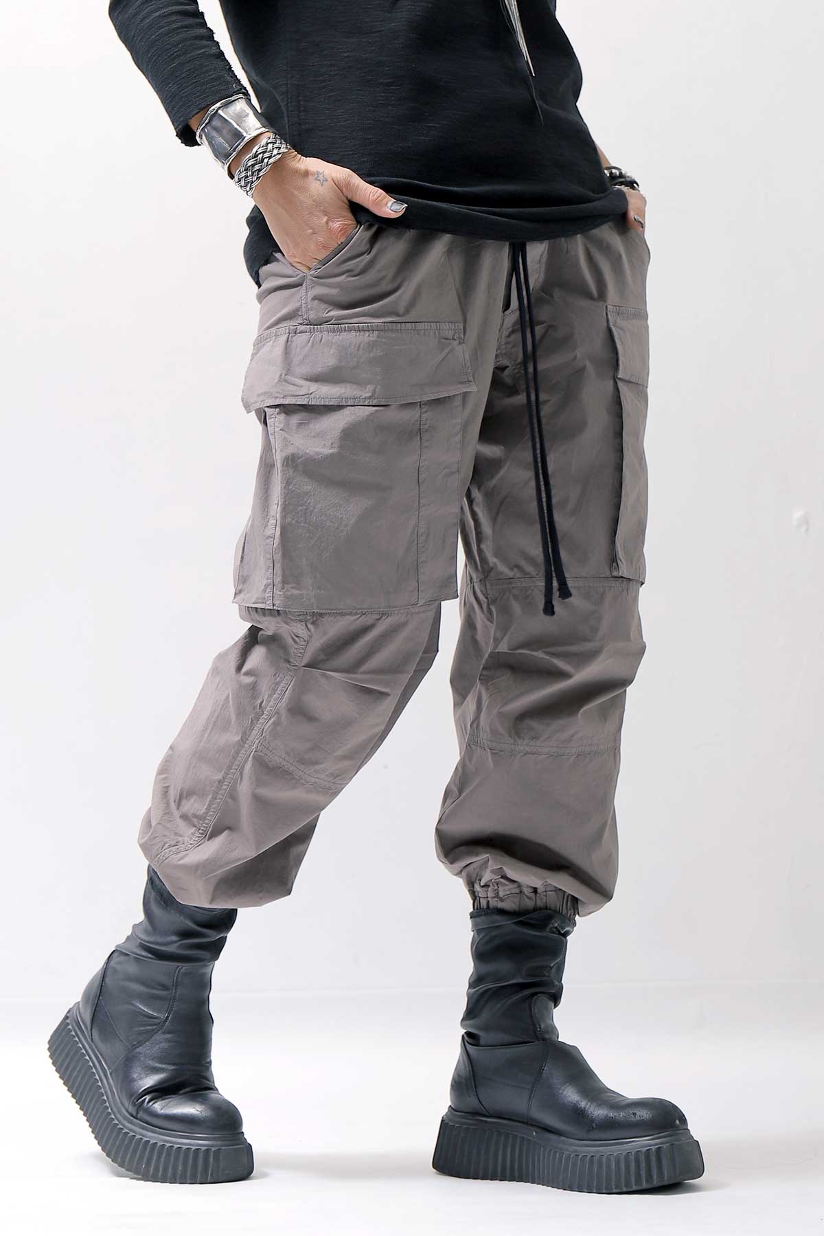 【thom/krom】 UNISEX COTTON CARGO RIB PANTS MP7_ROCK