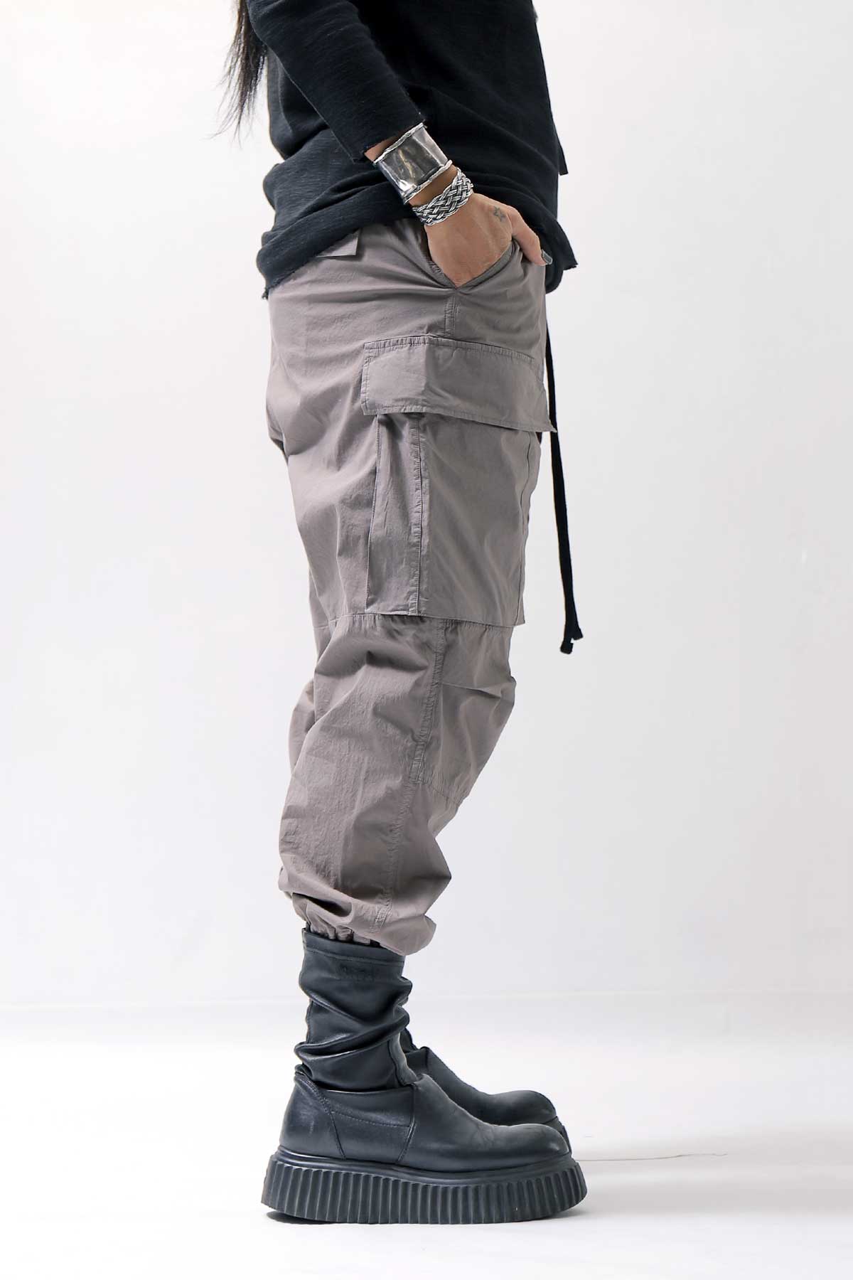 【thom/krom】 UNISEX COTTON CARGO RIB PANTS MP7_ROCK