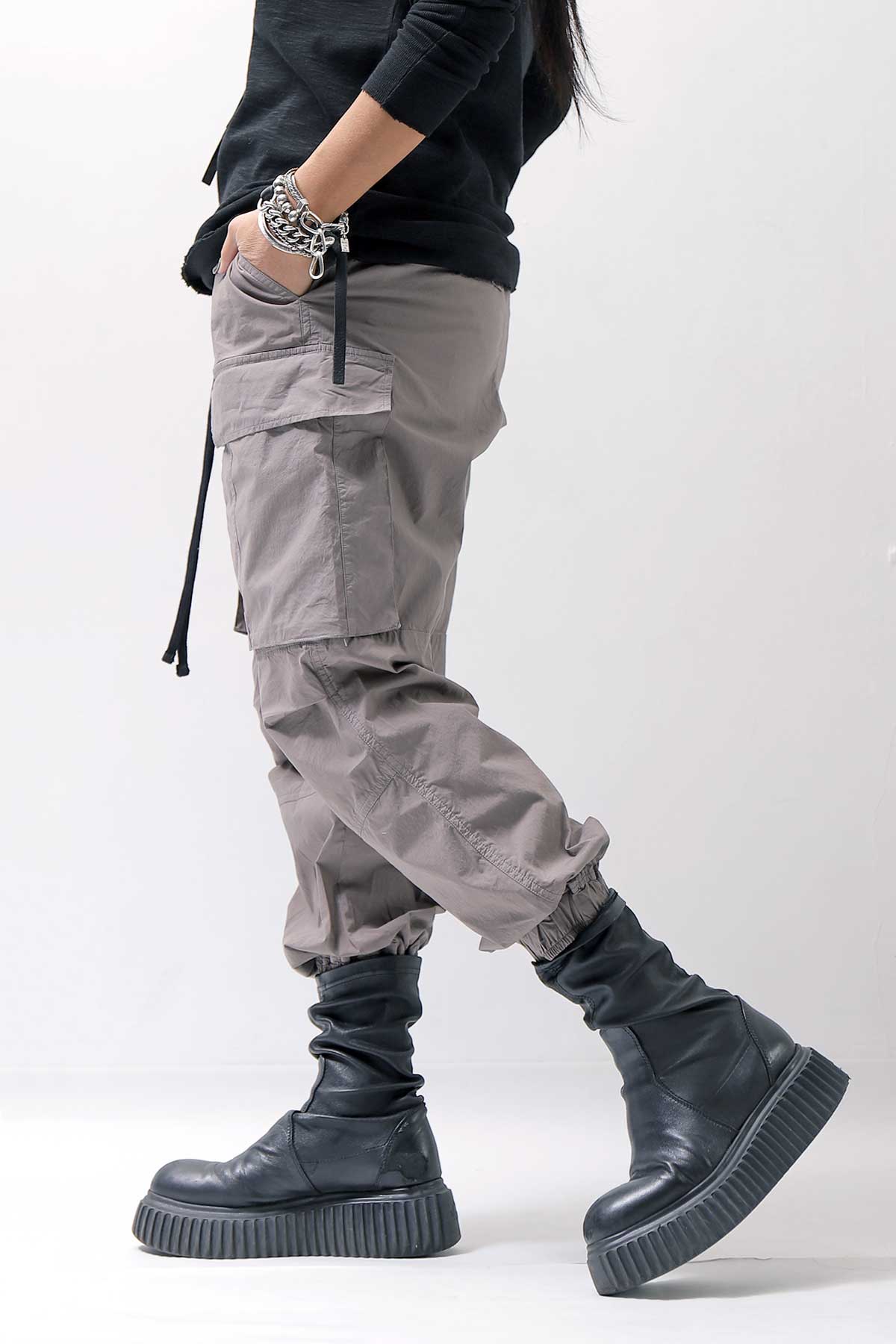 【thom/krom】 UNISEX COTTON CARGO RIB PANTS MP7_ROCK