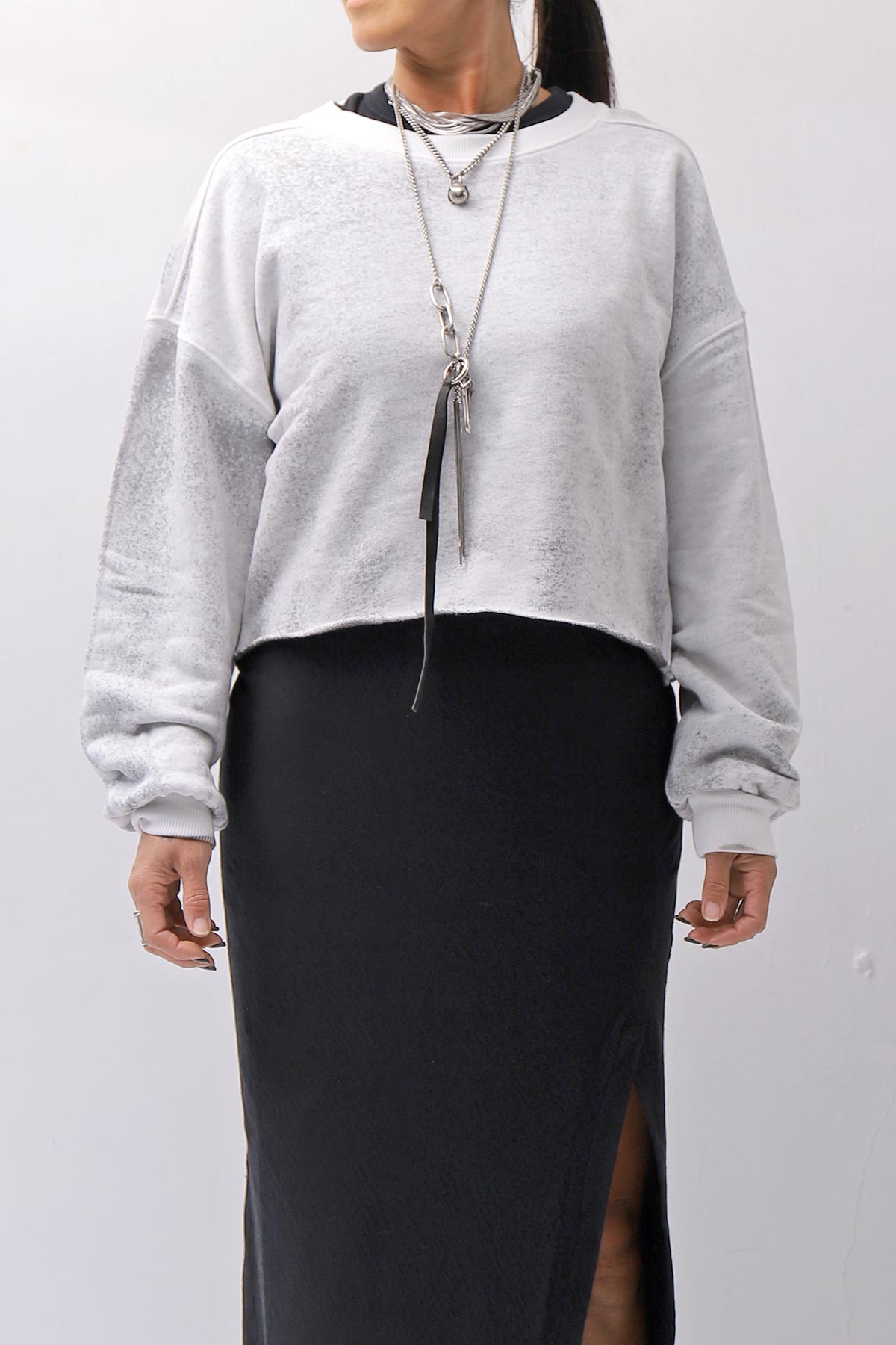 【thom/krom】 LIGHT SWEAT SHORT TOP WS496_SPRAY GREY
