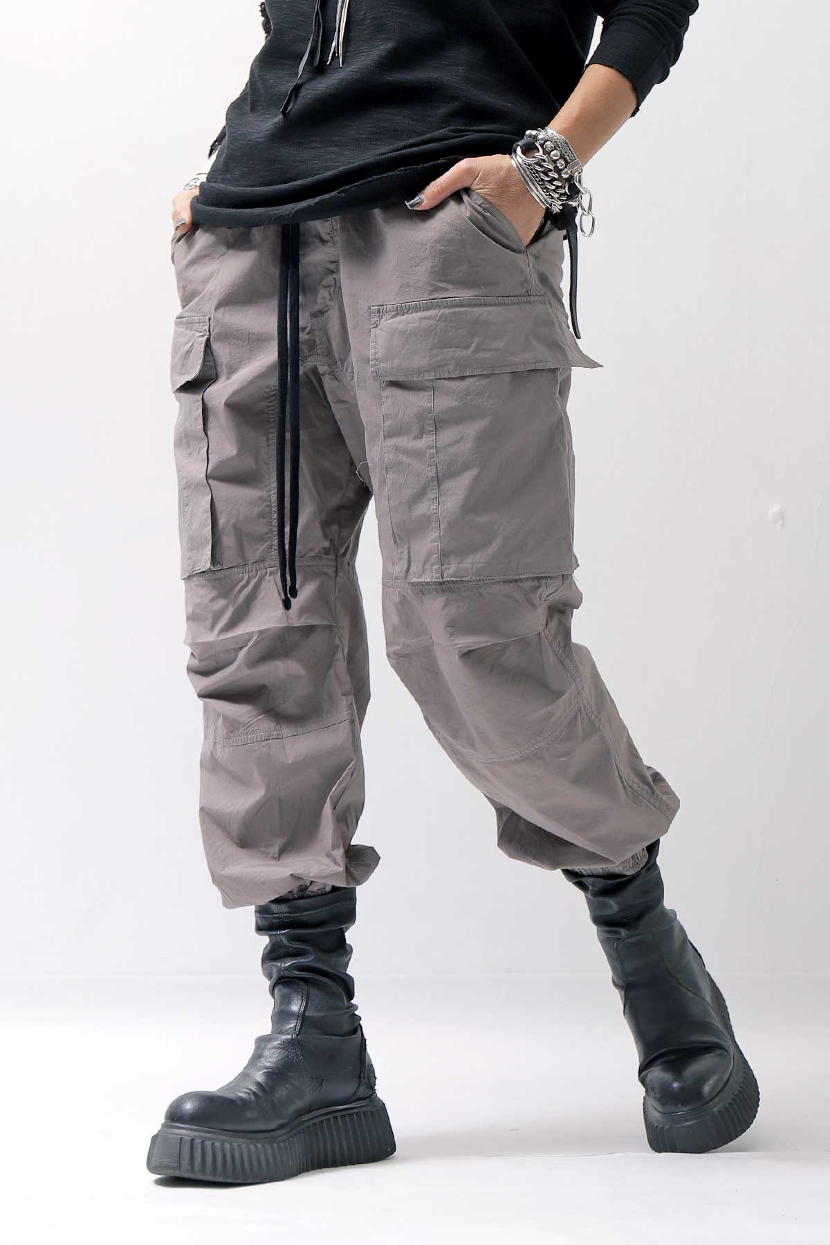 【thom/krom】 UNISEX COTTON CARGO RIB PANTS MP7_ROCK