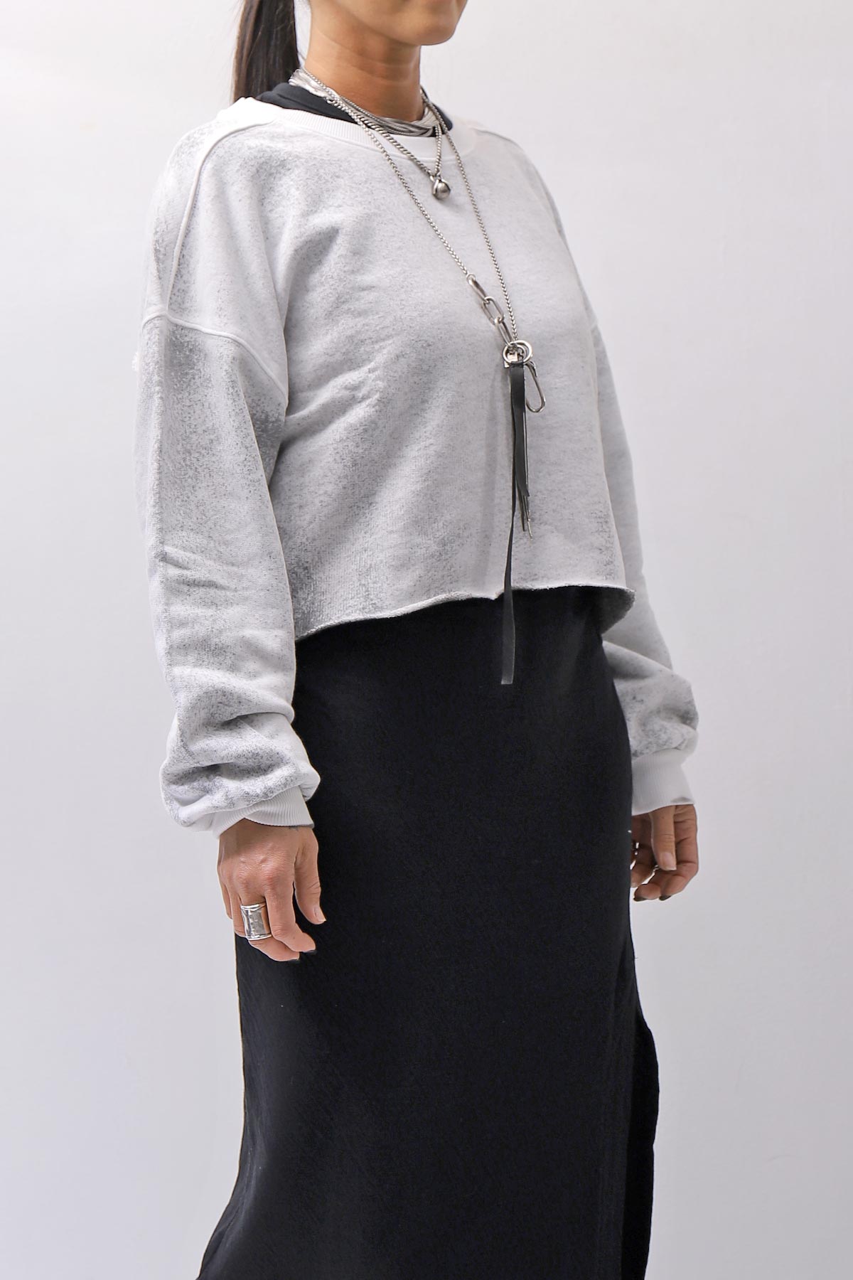 【thom/krom】 LIGHT SWEAT SHORT TOP WS496_SPRAY GREY