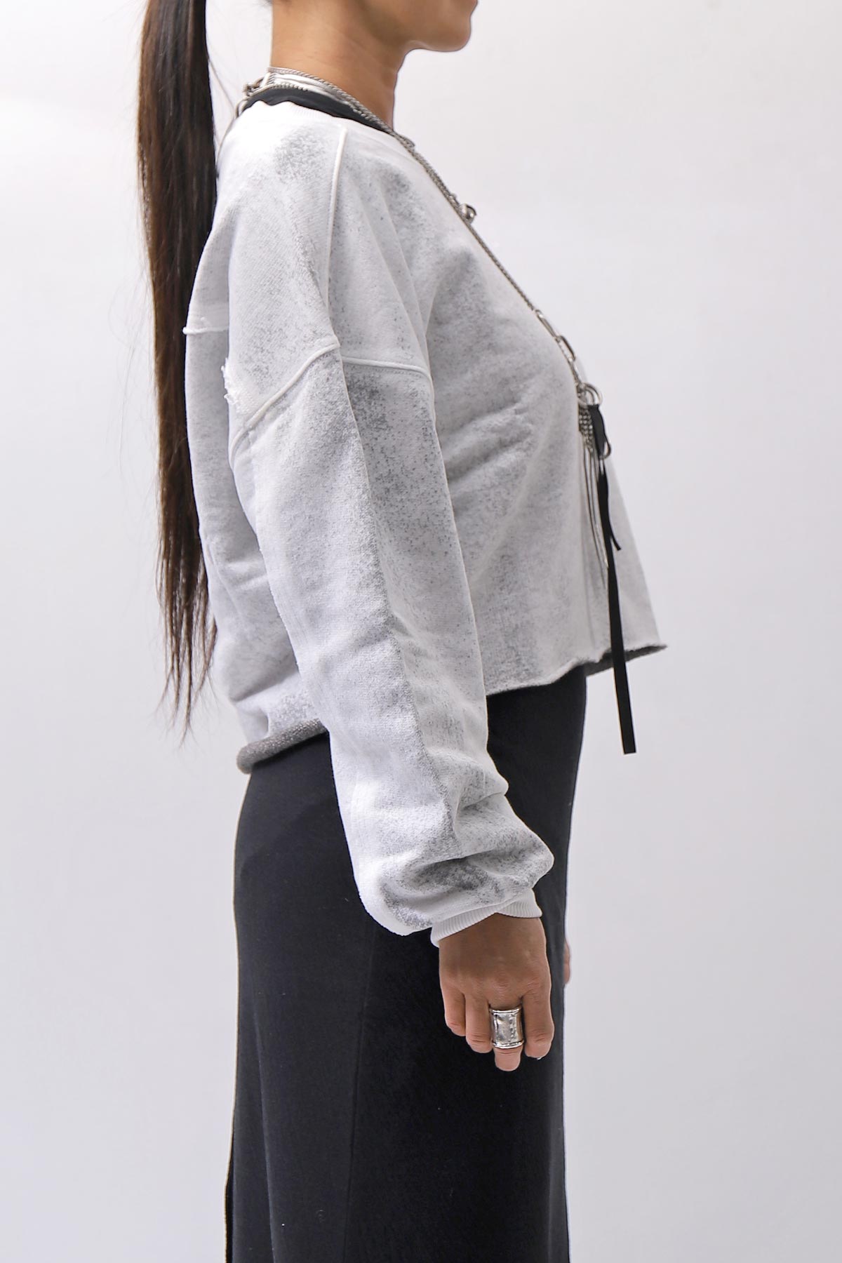 【thom/krom】 LIGHT SWEAT SHORT TOP WS496_SPRAY GREY