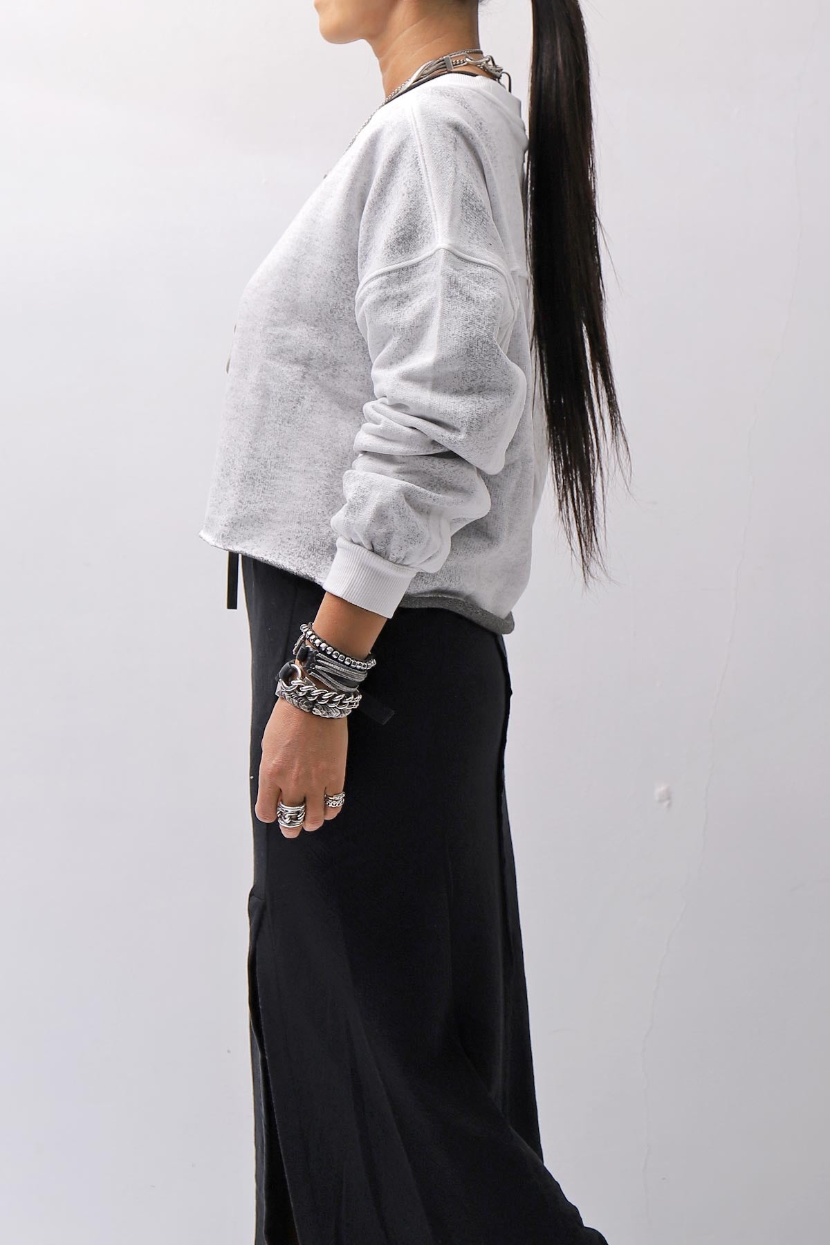 【thom/krom】 LIGHT SWEAT SHORT TOP WS496_SPRAY GREY