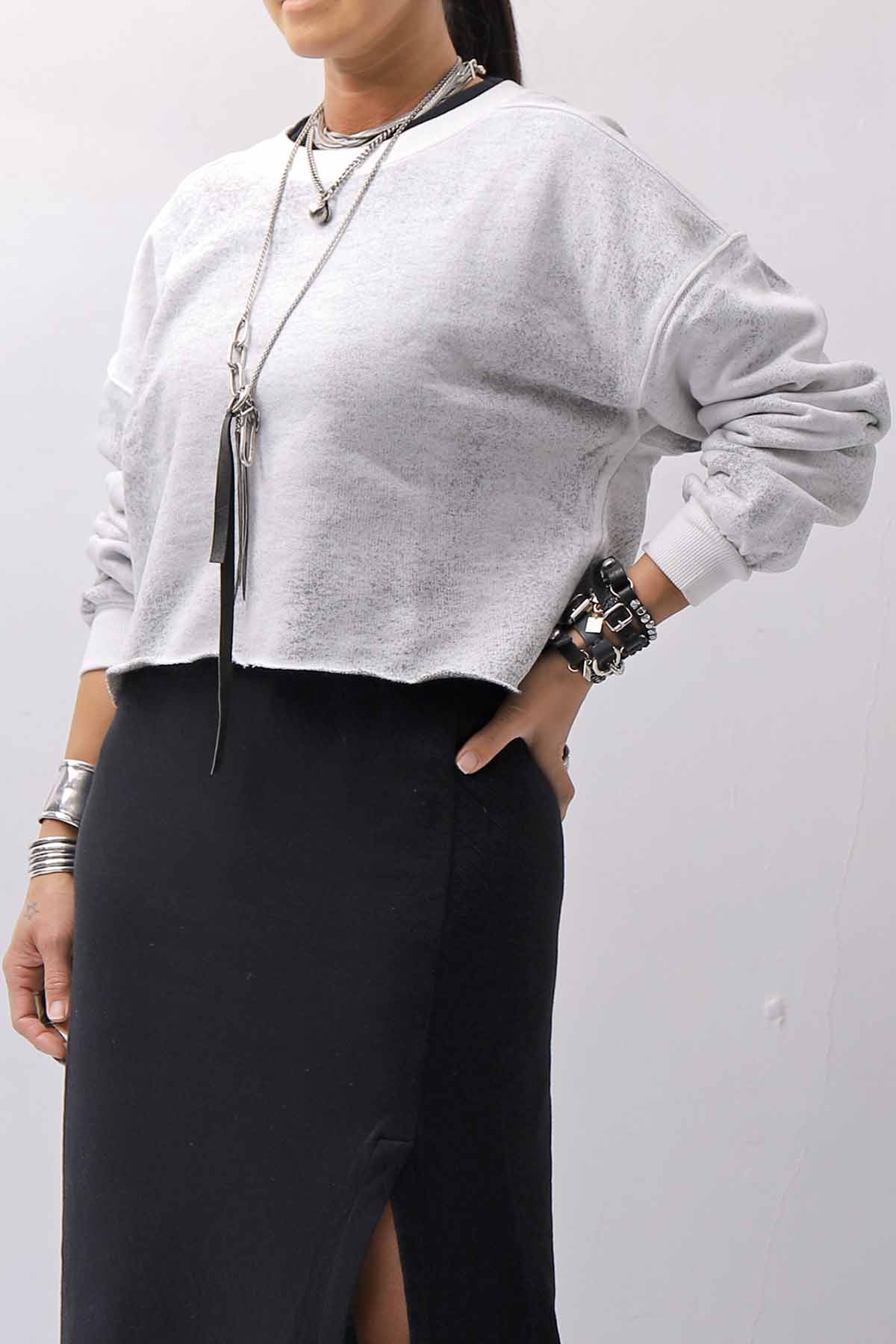【thom/krom】 LIGHT SWEAT SHORT TOP WS496_SPRAY GREY
