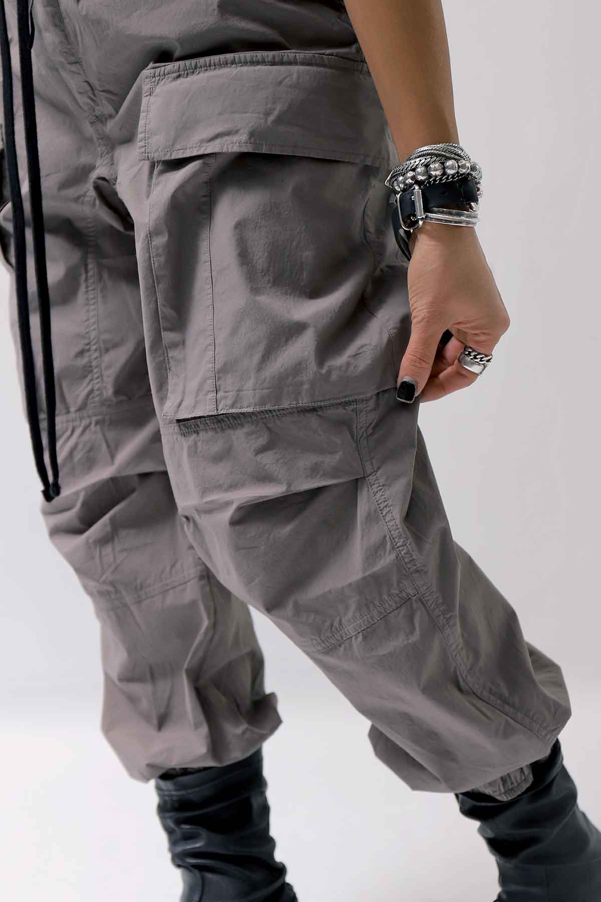 【thom/krom】 UNISEX COTTON CARGO RIB PANTS MP7_ROCK