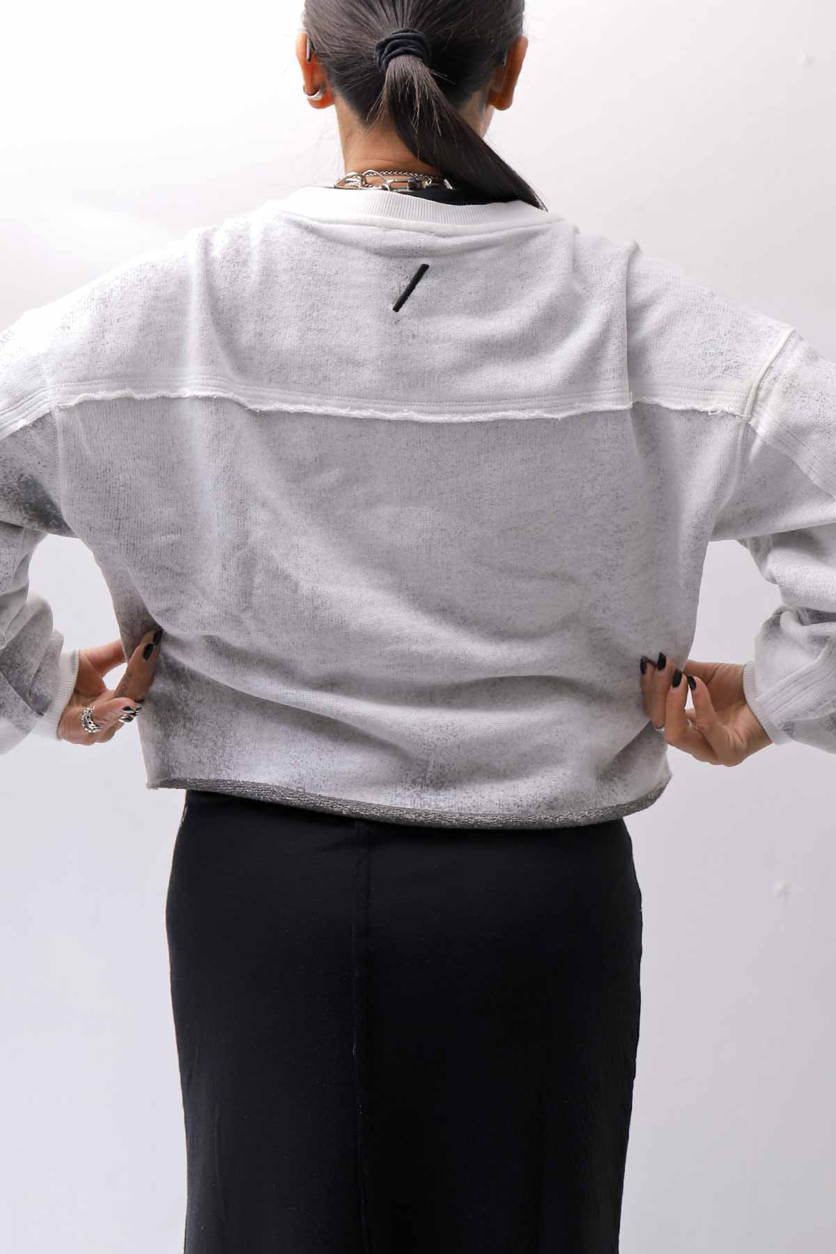 【thom/krom】 LIGHT SWEAT SHORT TOP WS496_SPRAY GREY