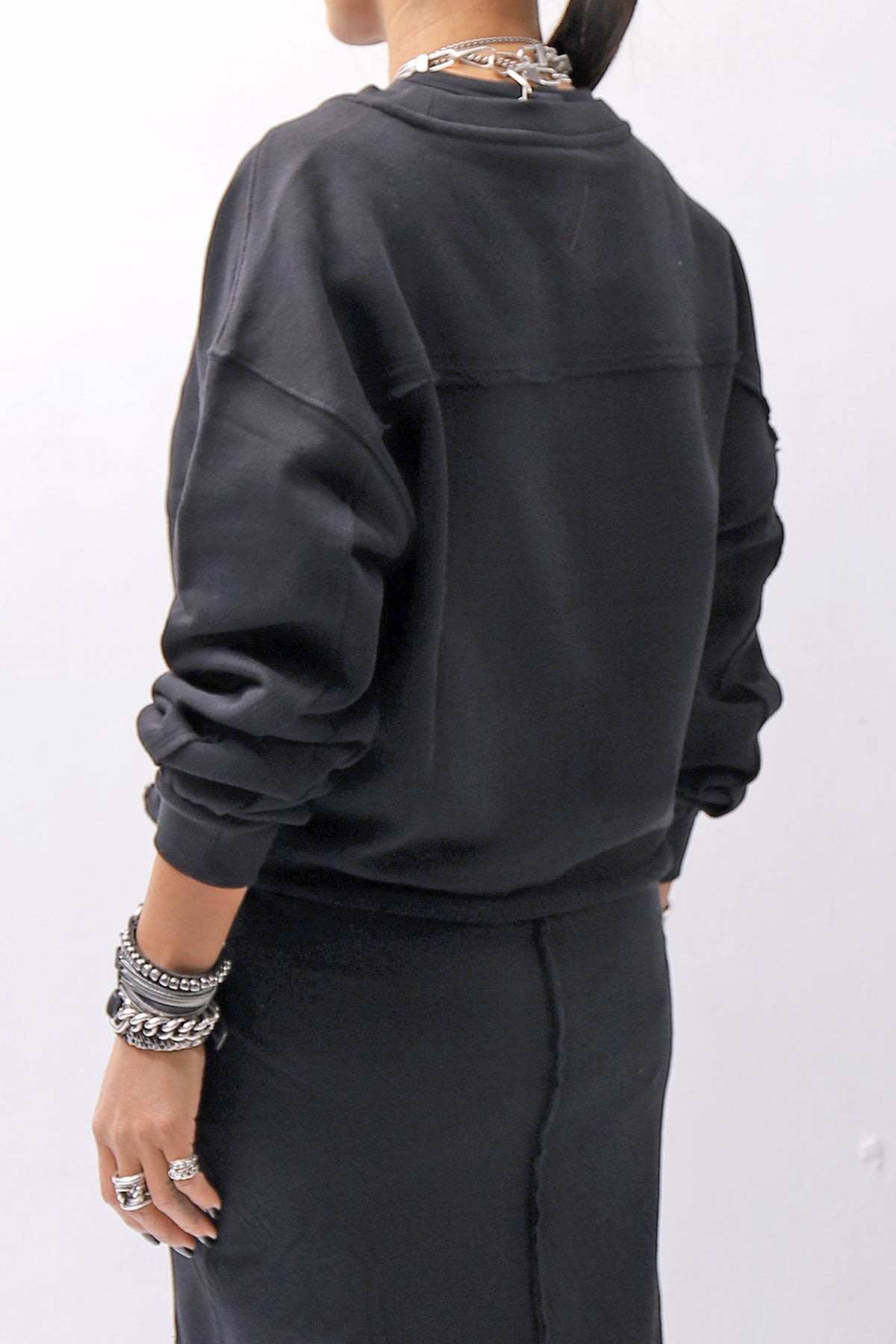 【thom/krom】 LIGHT SWEAT SHORT TOP WS496_BLACK
