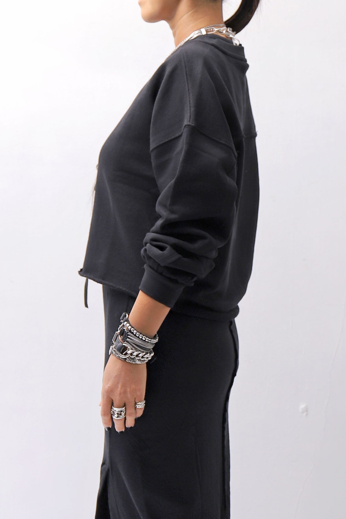 【thom/krom】 LIGHT SWEAT SHORT TOP WS496_BLACK