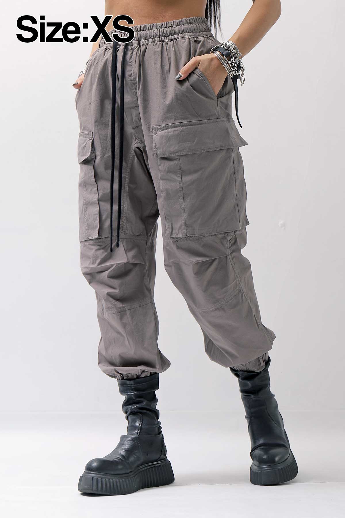 【thom/krom】 UNISEX COTTON CARGO RIB PANTS MP7_ROCK