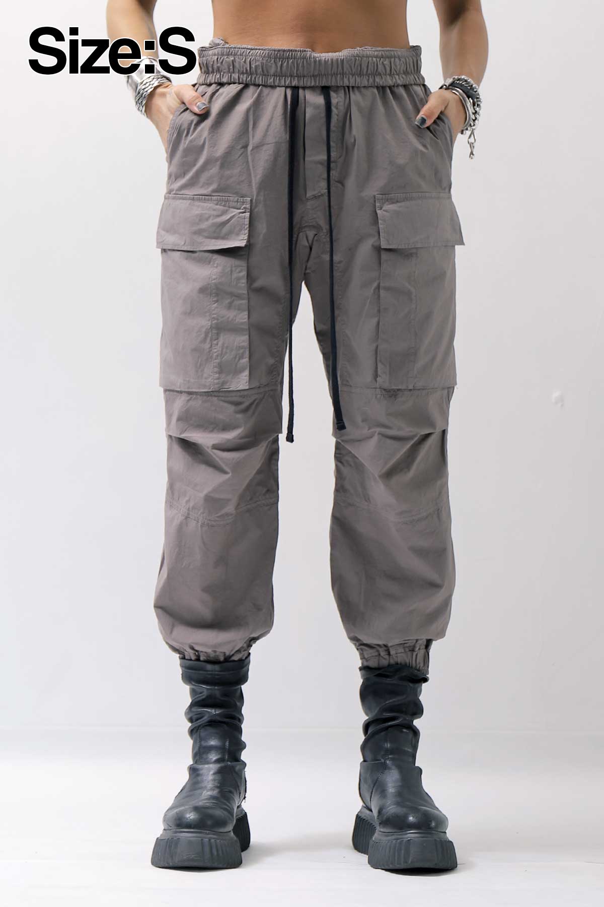 【thom/krom】 UNISEX COTTON CARGO RIB PANTS MP7_ROCK