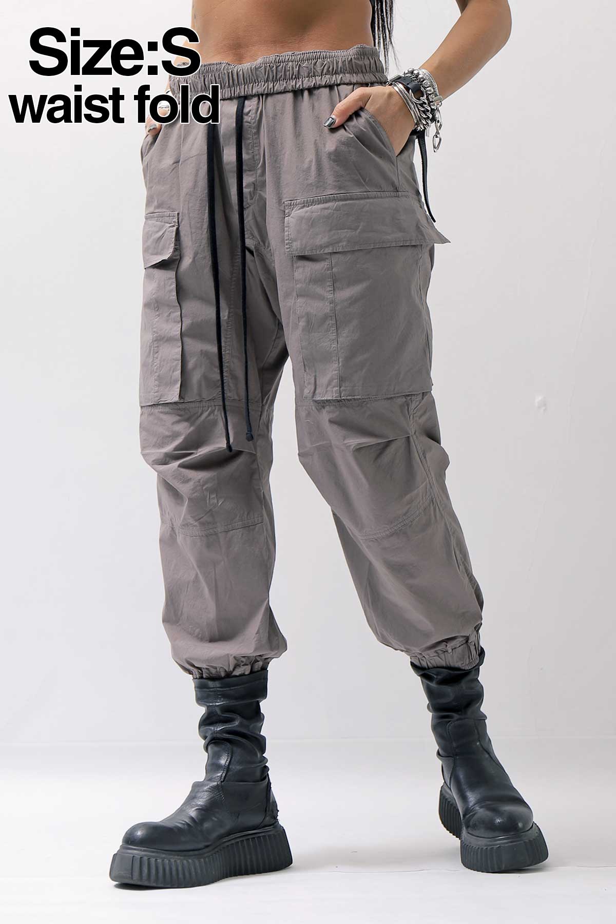 【thom/krom】 UNISEX COTTON CARGO RIB PANTS MP7_ROCK