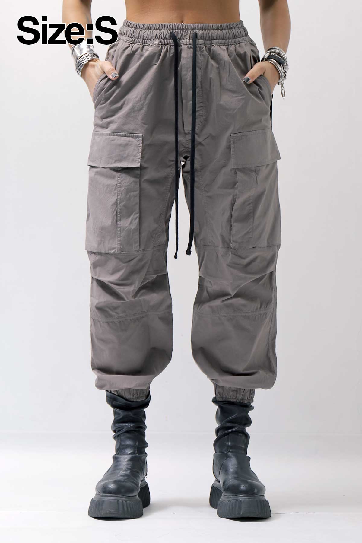 【thom/krom】 UNISEX COTTON CARGO RIB PANTS MP7_ROCK