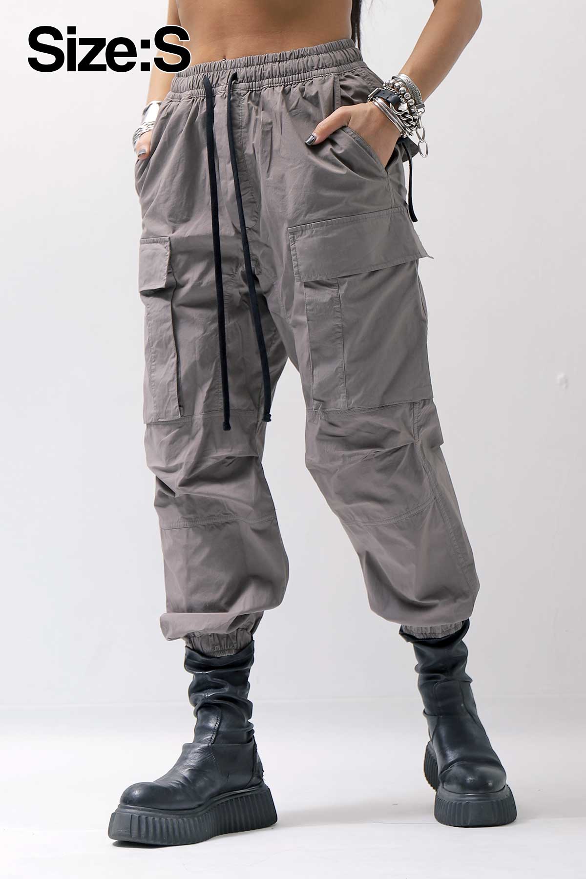 【thom/krom】 UNISEX COTTON CARGO RIB PANTS MP7_ROCK