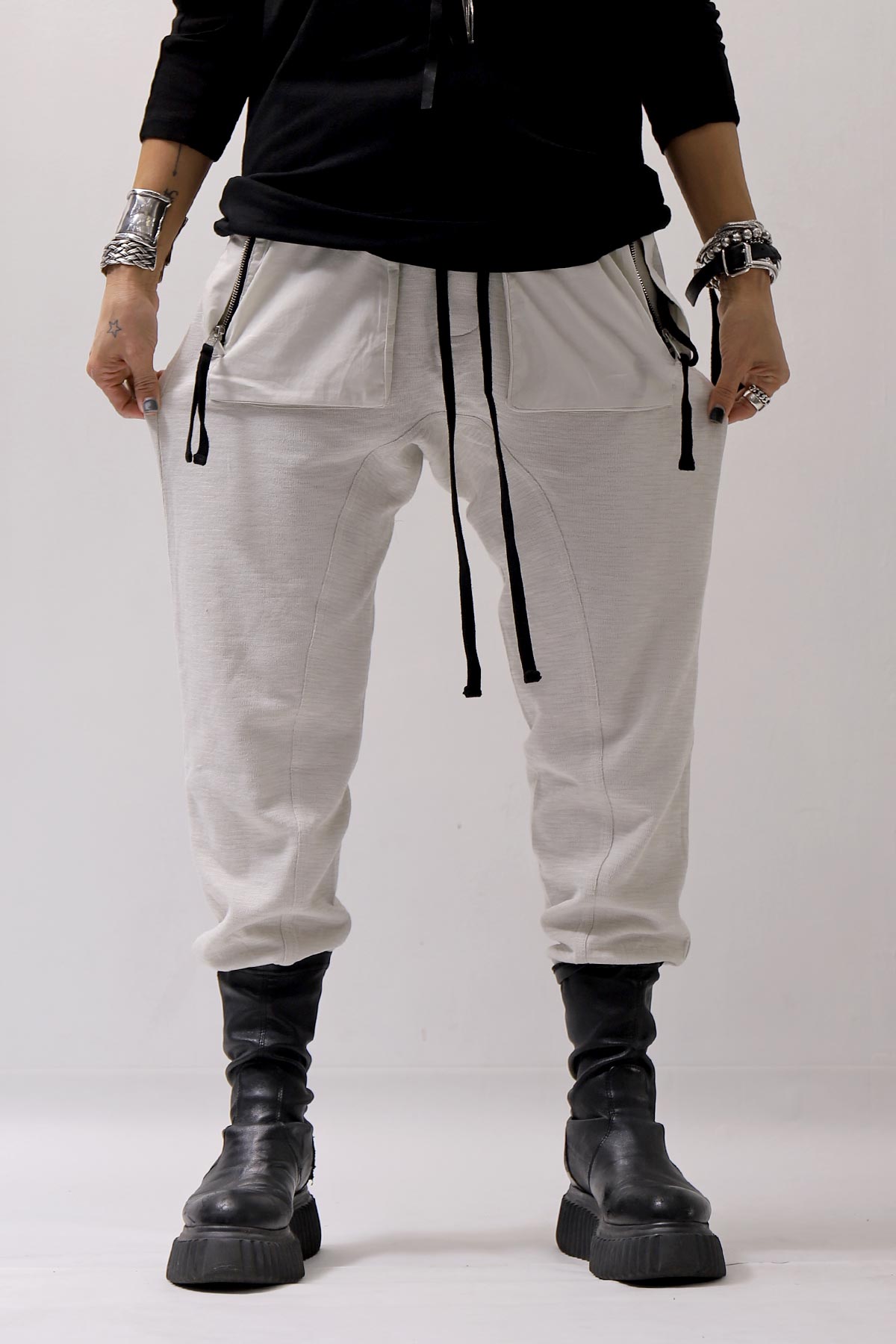 【thom/krom】 UNISEX COTTON DOUBLE FACE RIB PANTS MTS467_DUNE