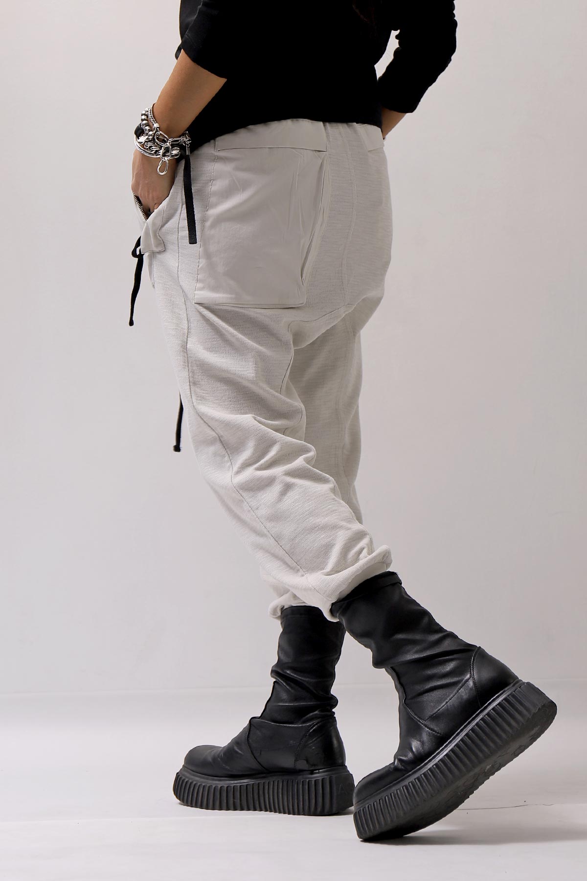 【thom/krom】 UNISEX COTTON DOUBLE FACE RIB PANTS MTS467_DUNE