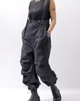 【Andrea Ya'aqov】 UNISEX 2WAY SHOULDER SALOPETTE PARACHUTE PANTS PAK71_BLACK