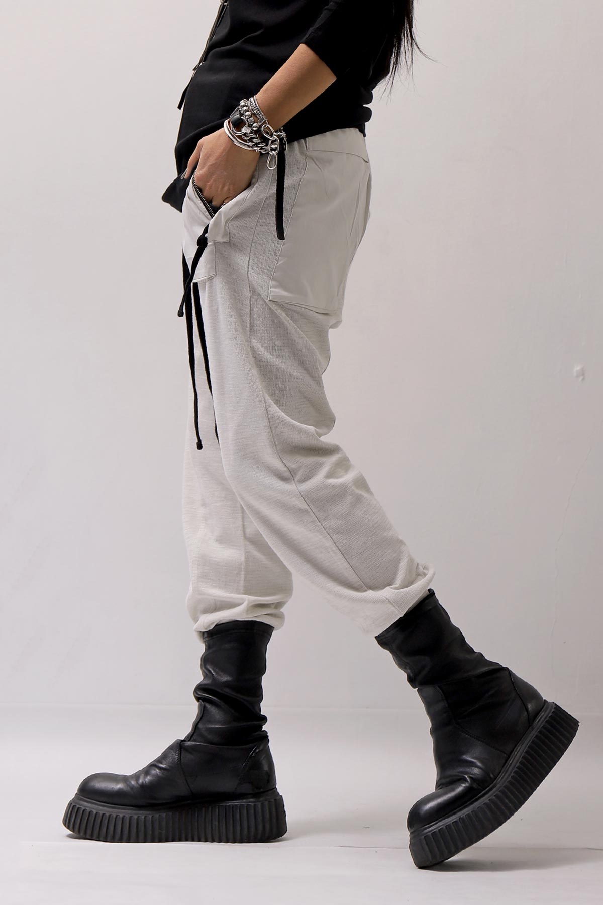 【thom/krom】 UNISEX COTTON DOUBLE FACE RIB PANTS MTS467_DUNE