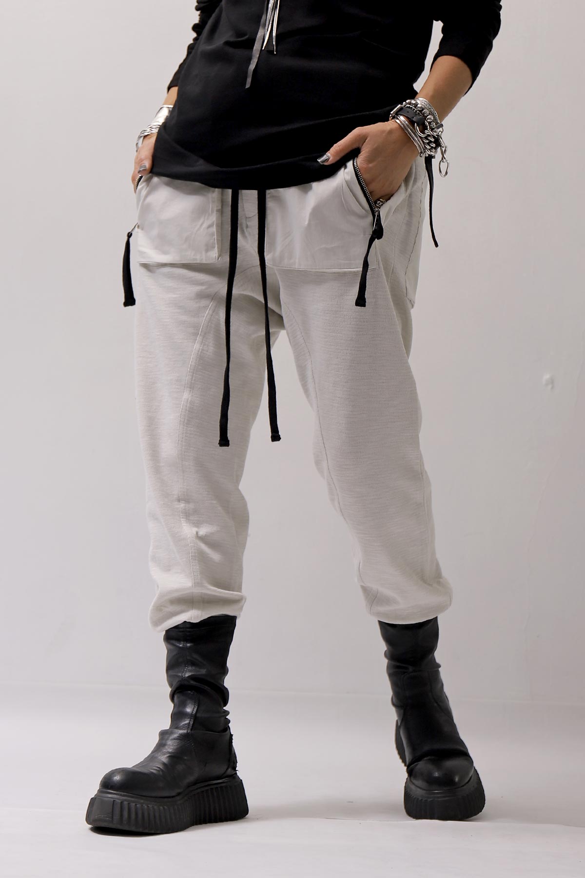 【thom/krom】 UNISEX COTTON DOUBLE FACE RIB PANTS MTS467_DUNE