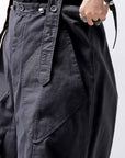 【Andrea Ya'aqov】 UNISEX 2WAY SHOULDER SALOPETTE PARACHUTE PANTS PAK71_BLACK