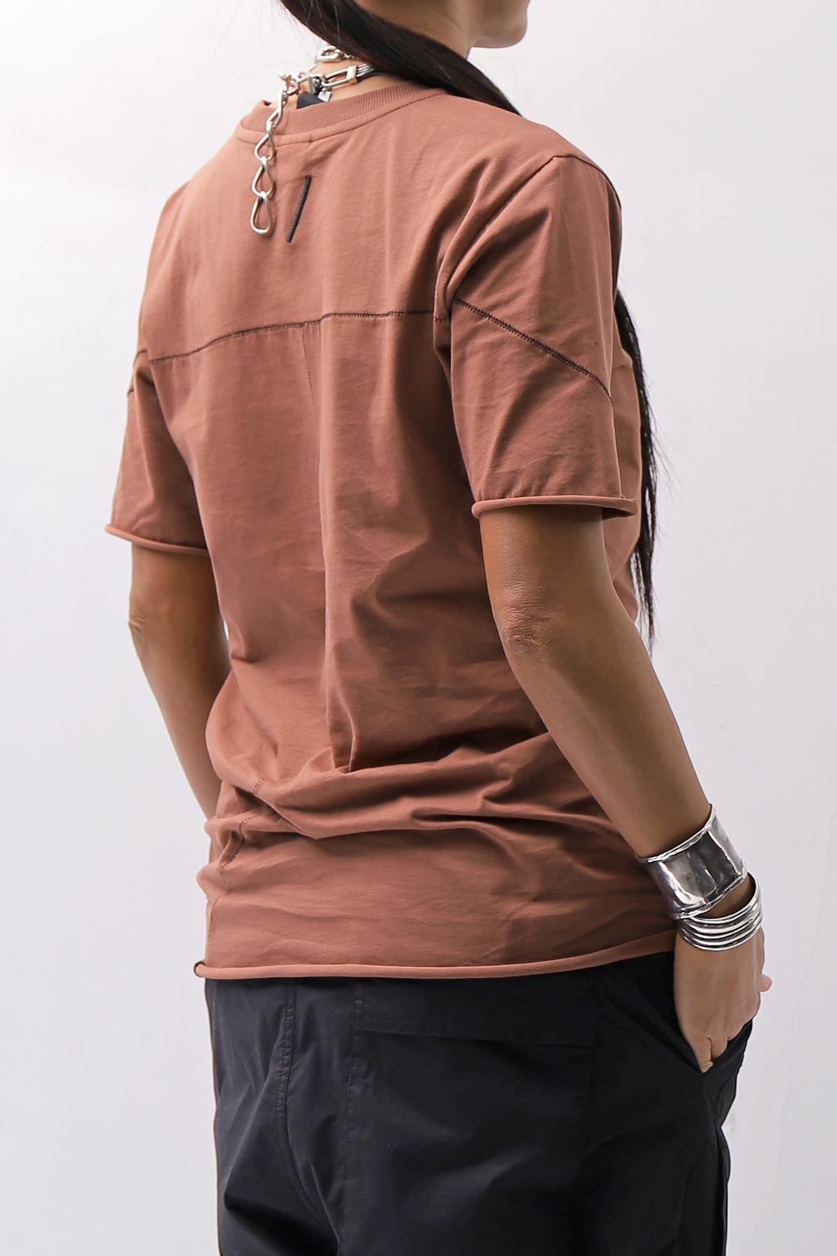 【thom/krom】 UNISEX REGULAR FIT COTTON TEE MTS924_RED WOOD