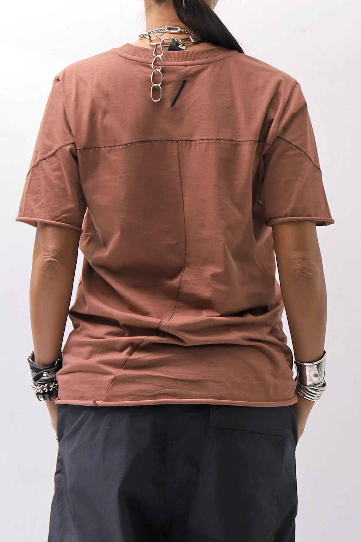 【thom/krom】 UNISEX REGULAR FIT COTTON TEE MTS924_RED WOOD
