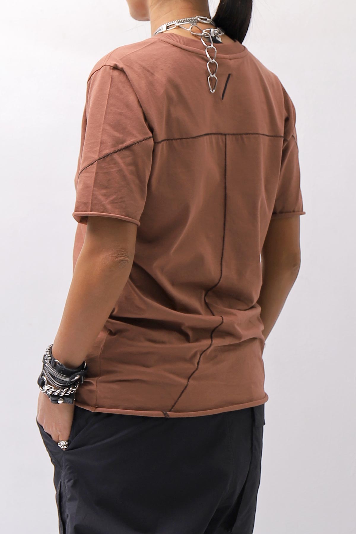 【thom/krom】 UNISEX REGULAR FIT COTTON TEE MTS924_RED WOOD