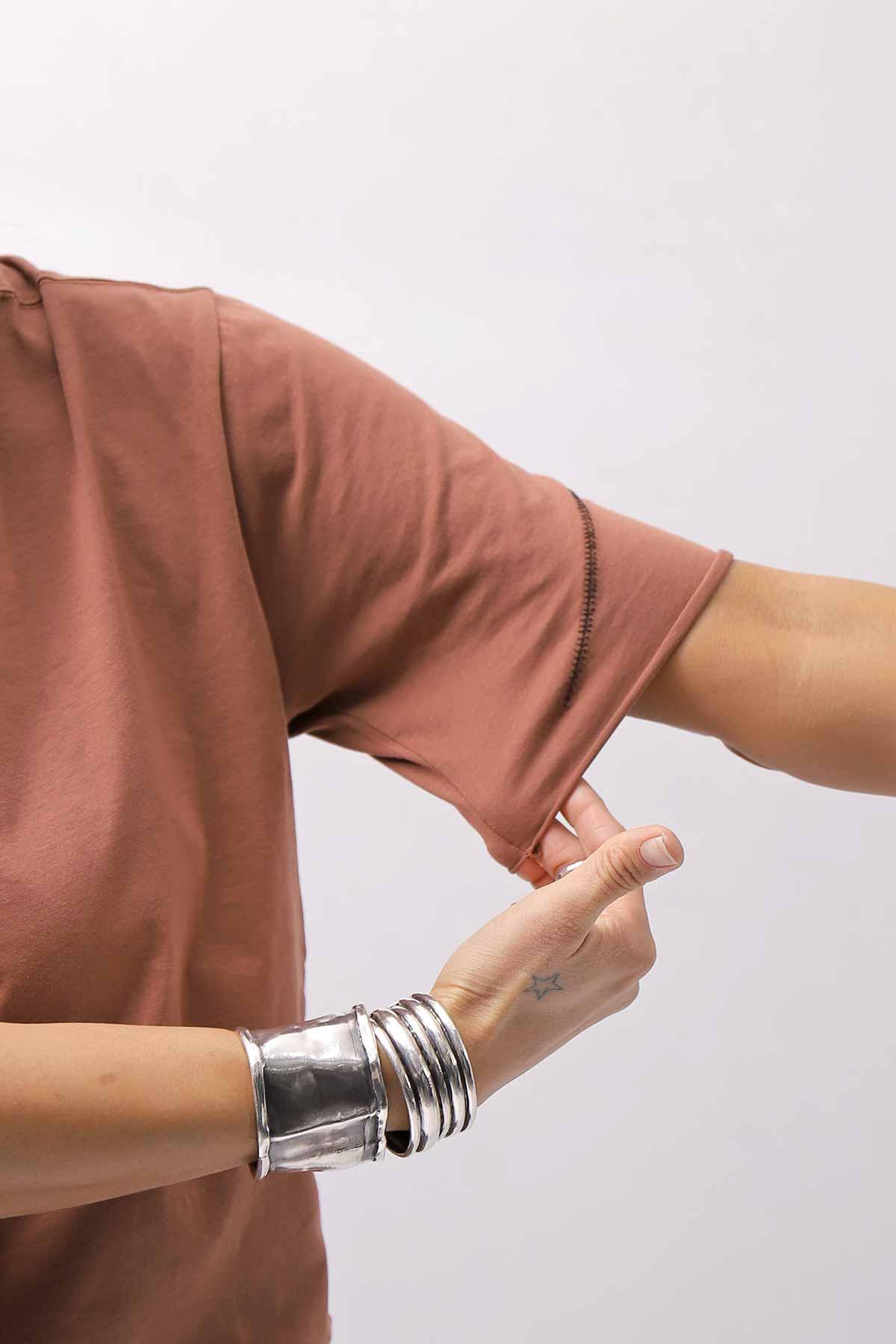 【thom/krom】 UNISEX REGULAR FIT COTTON TEE MTS924_RED WOOD