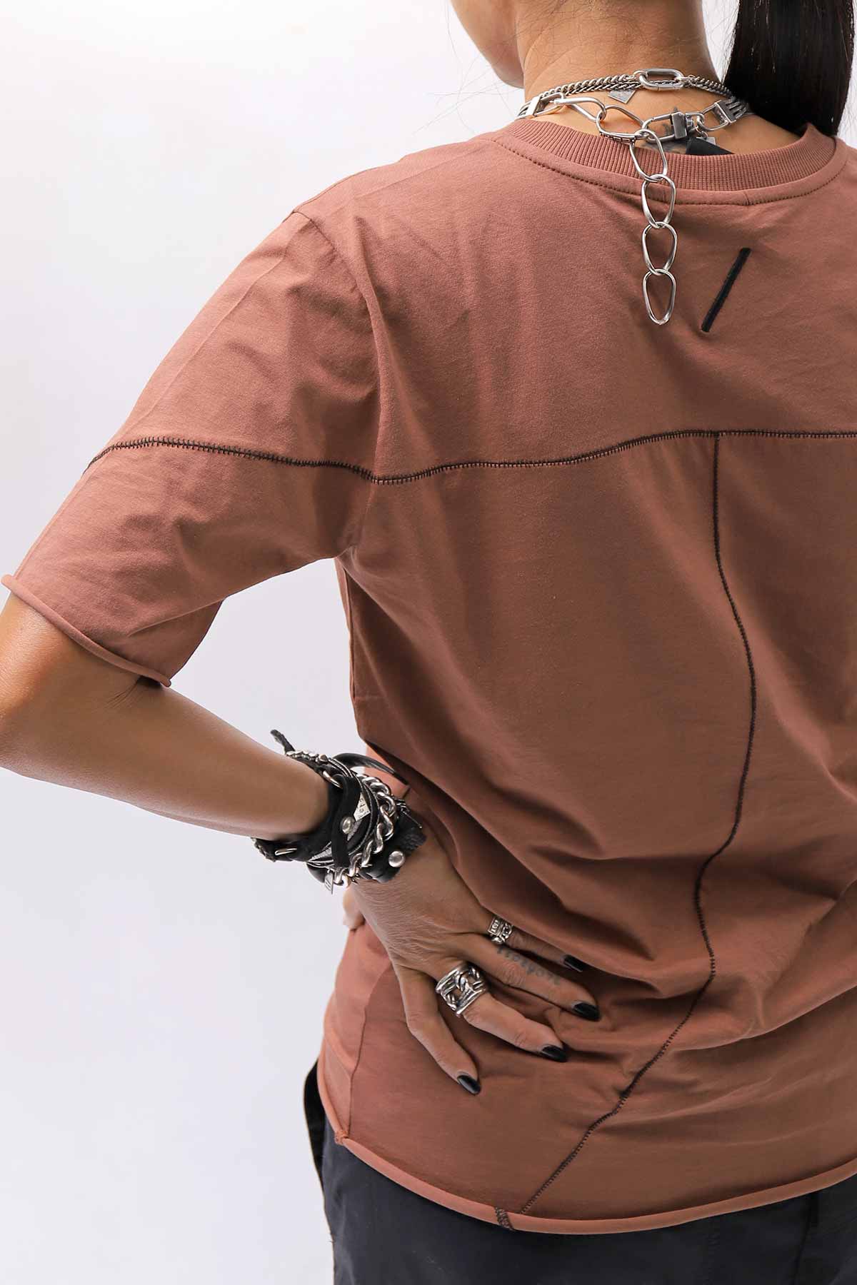 【thom/krom】 UNISEX REGULAR FIT COTTON TEE MTS924_RED WOOD