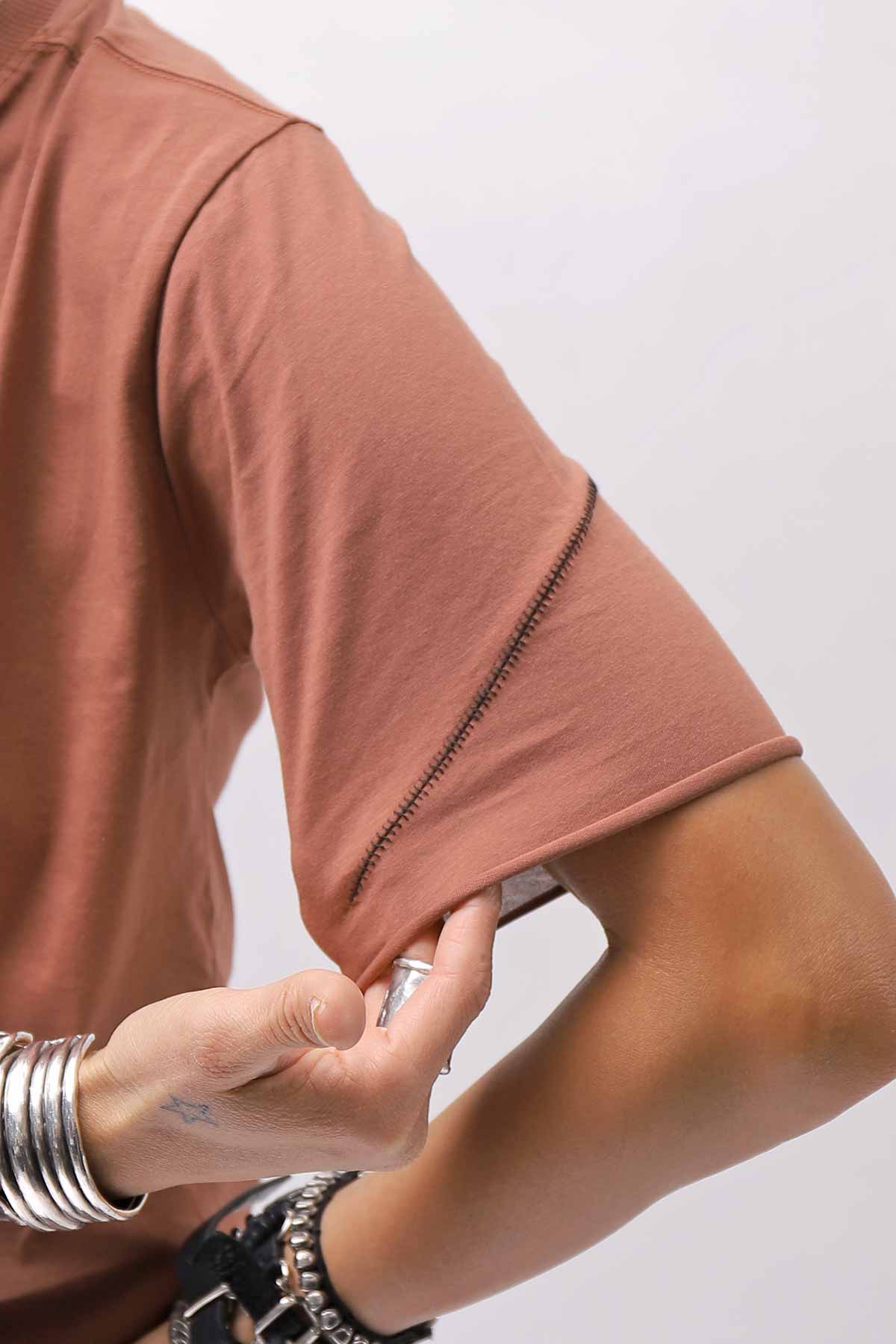 【thom/krom】 UNISEX REGULAR FIT COTTON TEE MTS924_RED WOOD