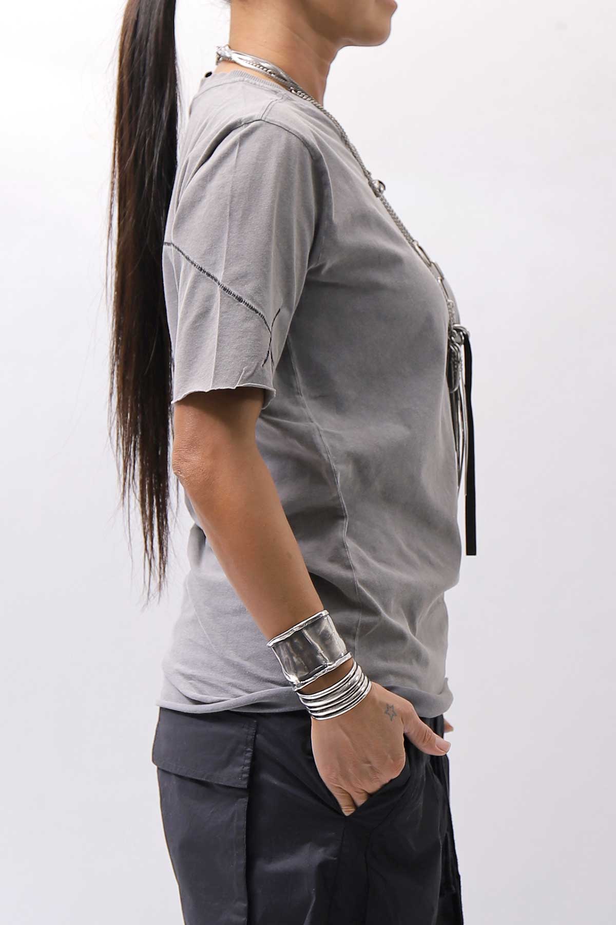 【thom/krom】 UNISEX REGULAR FIT COTTON TEE MTS924_DARK USED GREY