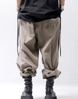 【Andrea Ya'aqov】 UNISEX 2WAY SHOULDER SALOPETTE PARACHUTE PANTS PAK71_OLIVE BEIGE