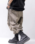 【Andrea Ya'aqov】 UNISEX 2WAY SHOULDER SALOPETTE PARACHUTE PANTS PAK71_OLIVE BEIGE