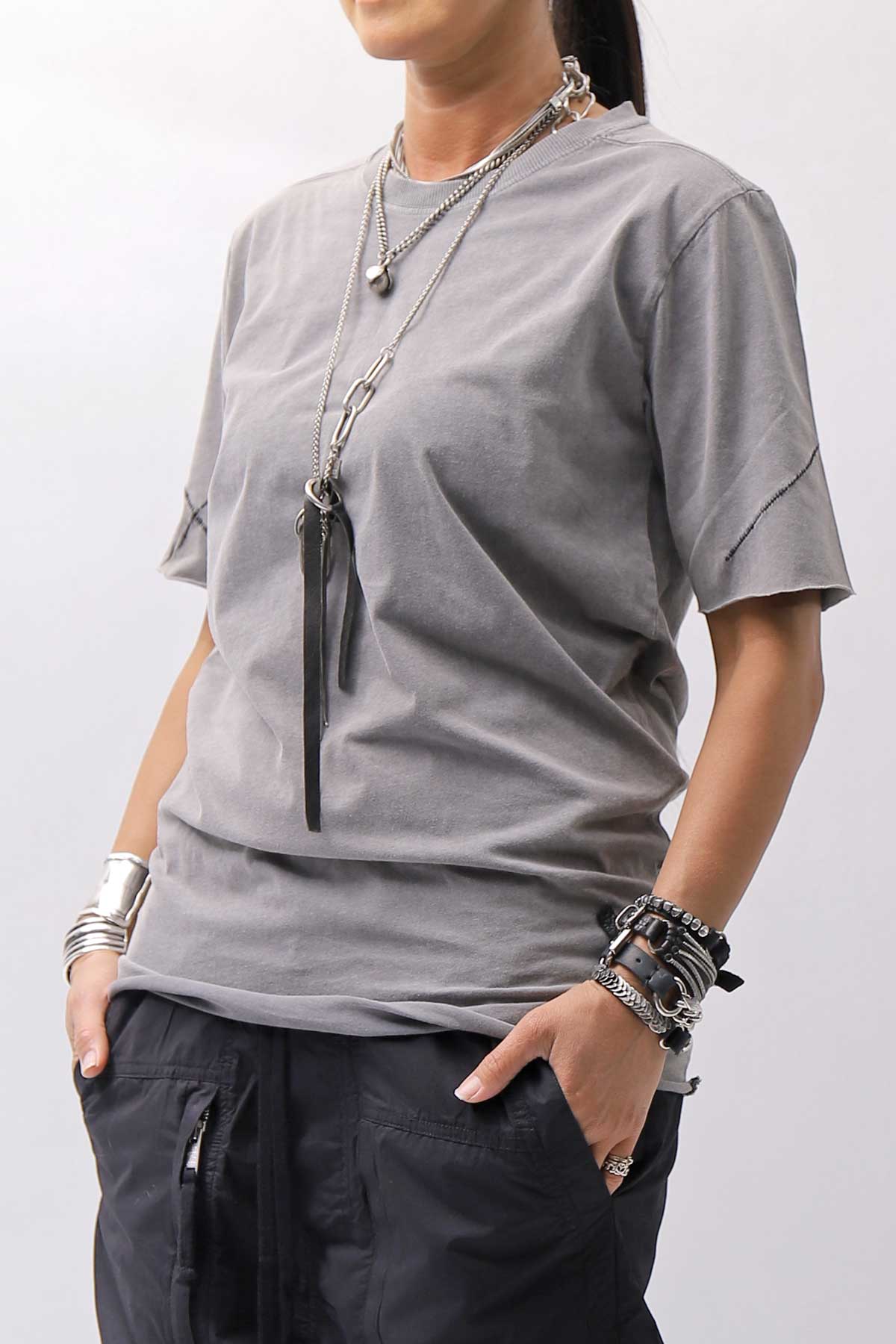 【thom/krom】 UNISEX REGULAR FIT COTTON TEE MTS924_DARK USED GREY