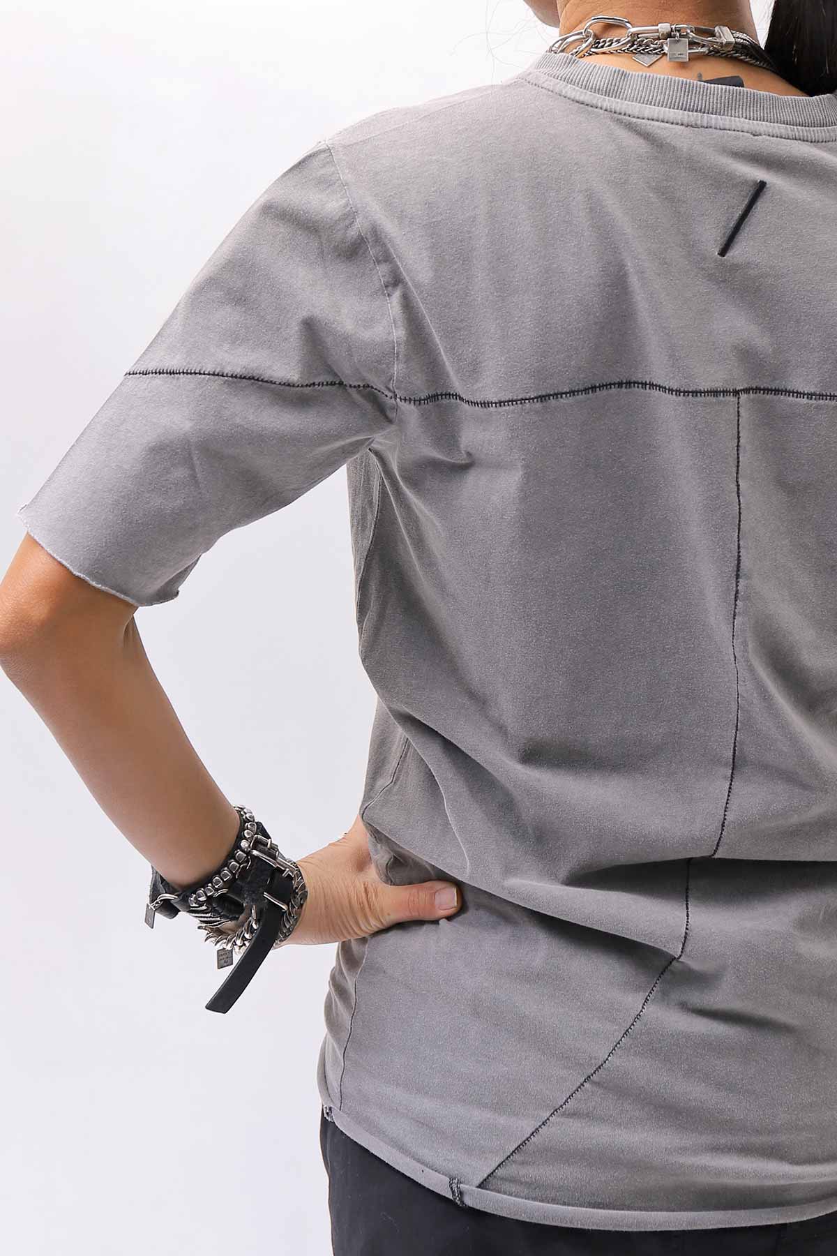 【thom/krom】 UNISEX REGULAR FIT COTTON TEE MTS924_DARK USED GREY