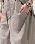 【Andrea Ya'aqov】 UNISEX 2WAY SHOULDER SALOPETTE PARACHUTE PANTS PAK71_OLIVE BEIGE