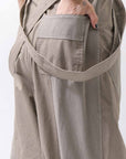 【Andrea Ya'aqov】 UNISEX 2WAY SHOULDER SALOPETTE PARACHUTE PANTS PAK71_OLIVE BEIGE