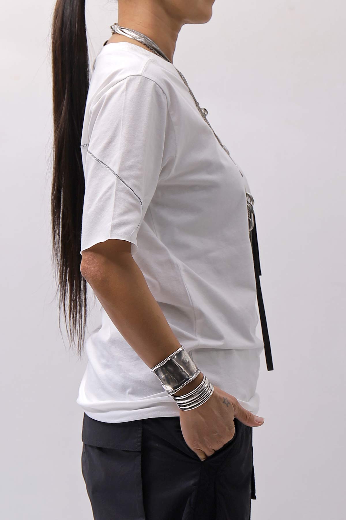 【thom/krom】 UNISEX REGULAR FIT COTTON TEE MTS924_OFF WHITE