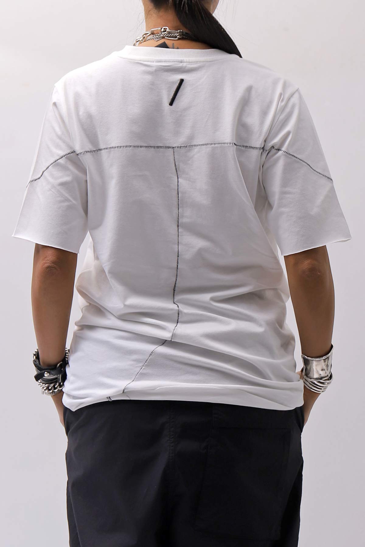 【thom/krom】 UNISEX REGULAR FIT COTTON TEE MTS924_OFF WHITE