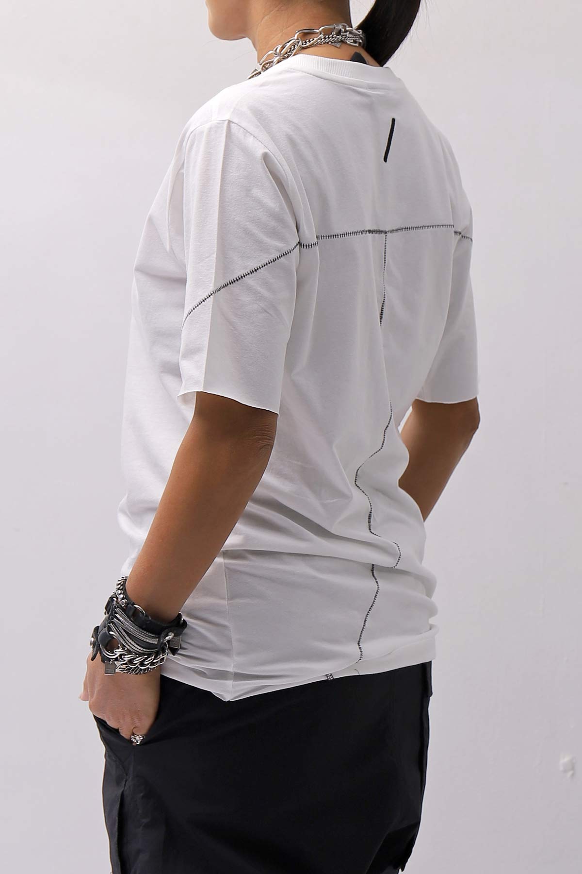 【thom/krom】 UNISEX REGULAR FIT COTTON TEE MTS924_OFF WHITE
