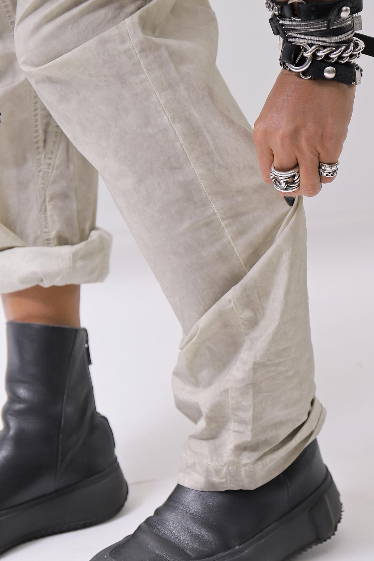 【thom/krom】 UNISEX EASY COTTON PANTS MP34_VEGETAL STONE