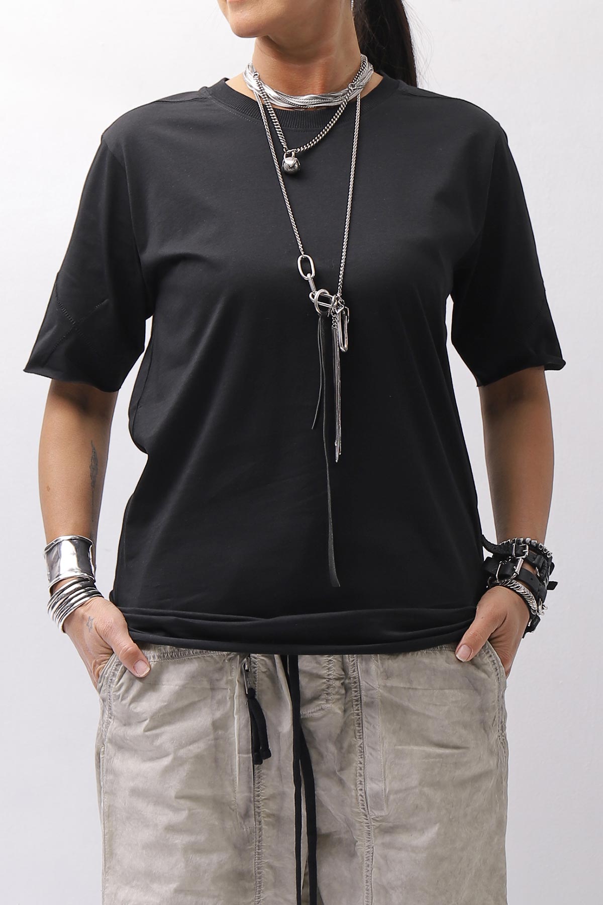 【thom/krom】 UNISEX REGULAR FIT COTTON TEE MTS924_BLACK