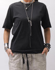 【thom/krom】 UNISEX REGULAR FIT COTTON TEE MTS924_BLACK