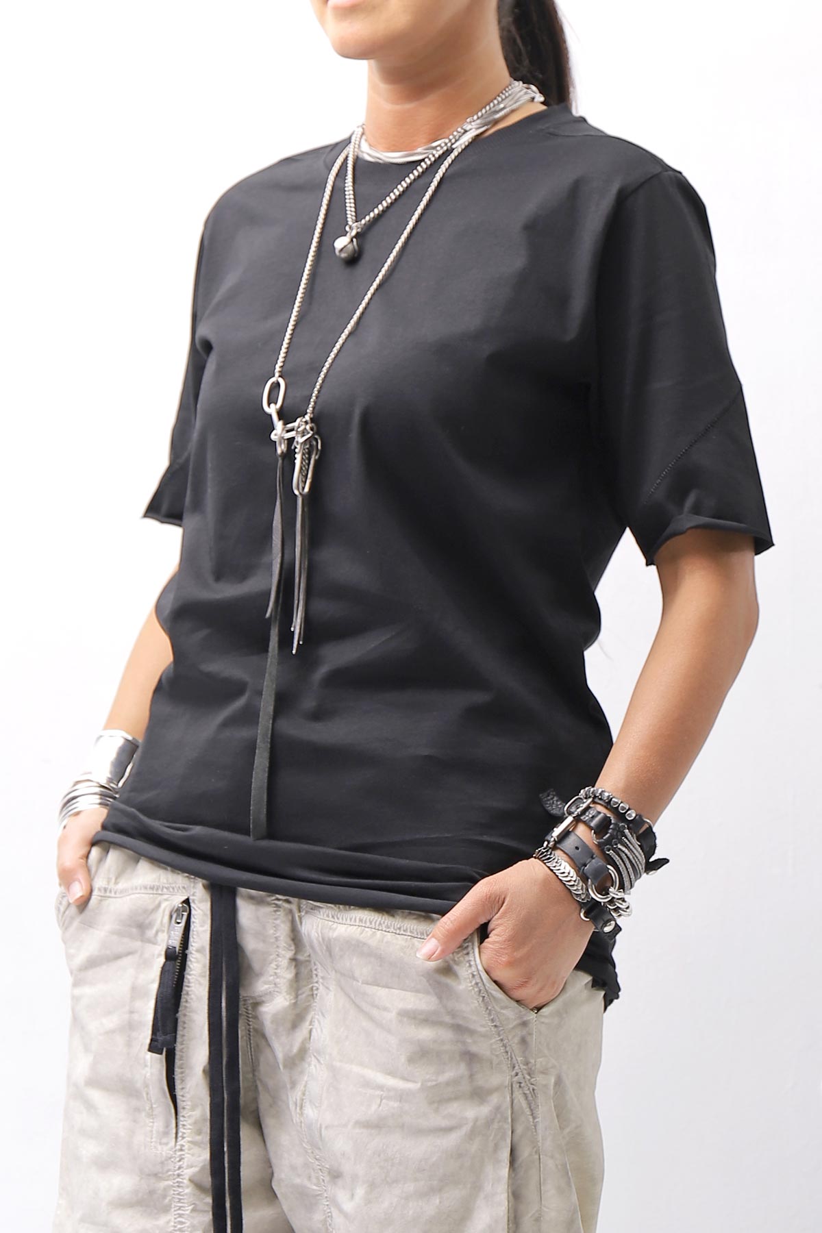 【thom/krom】 UNISEX REGULAR FIT COTTON TEE MTS924_BLACK