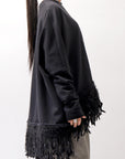 【bajra】 UNISEX SUPER STRETCH SWEAT FRINGE TOP 154QK01_BLACK