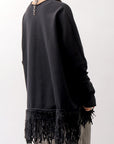 【bajra】 UNISEX SUPER STRETCH SWEAT FRINGE TOP 154QK01_BLACK